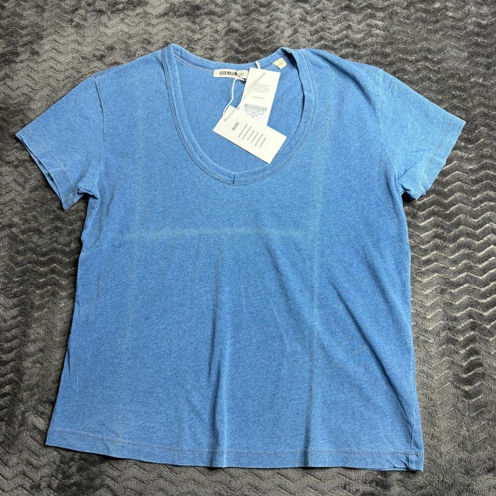 Buck Mason M017 Indigo Dipped Jersey Easy VNeck Size Medium NWT